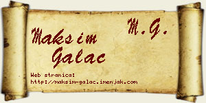 Maksim Galac vizit kartica